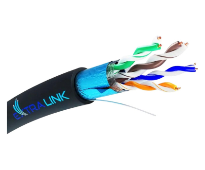 Kabel komputerowy ExtraLink CAT5E FTP (F/UTP) Zewnętrzny Kabel sieciowy 50M